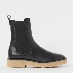 H&M premium leather Chelsea boots